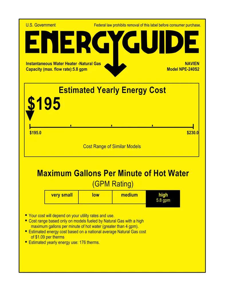 Navien NPE 240S2 199000 BTU Condensing High Efficiency Gas Tankless Water Heater 6 800x 1c271b19 5cdc 4556 bd4f 2eb3ceb35976 Navien NPE-240S2 High efficiency Condensing Tankless Water Heater